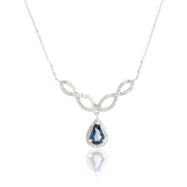 Collier Sissi Or Blanc Saphir Diamant - Bijoux Femme | Histoire d’Or