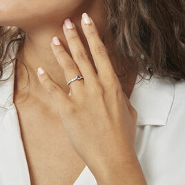 Bague Solitaire Mathylda Argent Blanc Pierre De Synthese Et Oxyde - Bagues solitaires Femme | Histoire d’Or