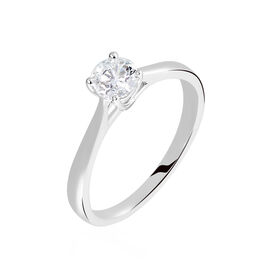 Bague Solitaire Fiona Or Blanc Diamant Synthetique - Bagues solitaires Femme | Histoire d’Or