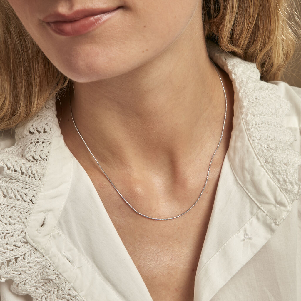 Chaine Tamsina Argent Blanc - Chaines Femme | Histoire d’Or