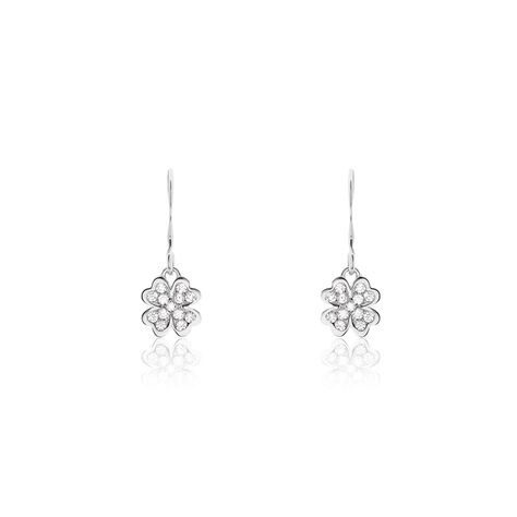 Boucles D'oreilles Pendantes Fortunata Argent Blanc Oxyde De Zirconium - Boucles d'oreilles fantaisie Femme | Histoire d&rsquo;Or