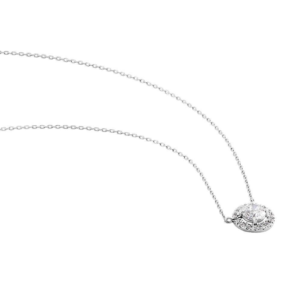 Collier Mentoura Or Blanc Diamant Synthétique - Colliers Femme | Histoire d’Or