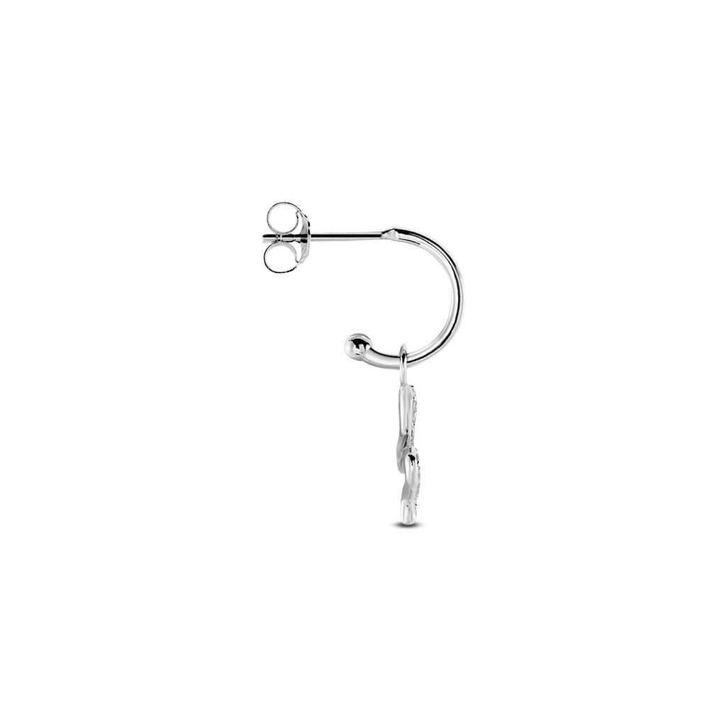Créole Unitaire Argent Blanc Ancelin Oxydes De Zirconium - Boucles d'oreilles créoles Femme | Histoire d’Or