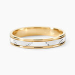 Alliance Or Bicolore Jaune / Blanc Tyssia - Alliances Unisex | Histoire d&rsquo;Or