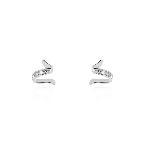 Boucles D'oreilles Puces Ouassima Or Blanc Diamant - Clous d'oreilles Femme | Histoire d’Or