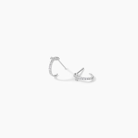 Créoles Like A Virgin Or Blanc Oxyde De Zirconium - Boucles d'oreilles créoles Femme | Histoire d’Or