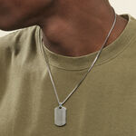 Collier Quadrillage Acier Blanc - Colliers fantaisie Homme | Histoire d&rsquo;Or