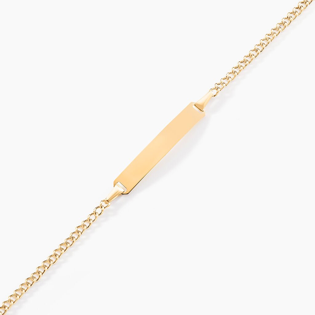 Bracelet Identit&eacute; Etheline Maille Gourmette Or Jaune - Bracelets Communion Enfant | Histoire d&rsquo;Or