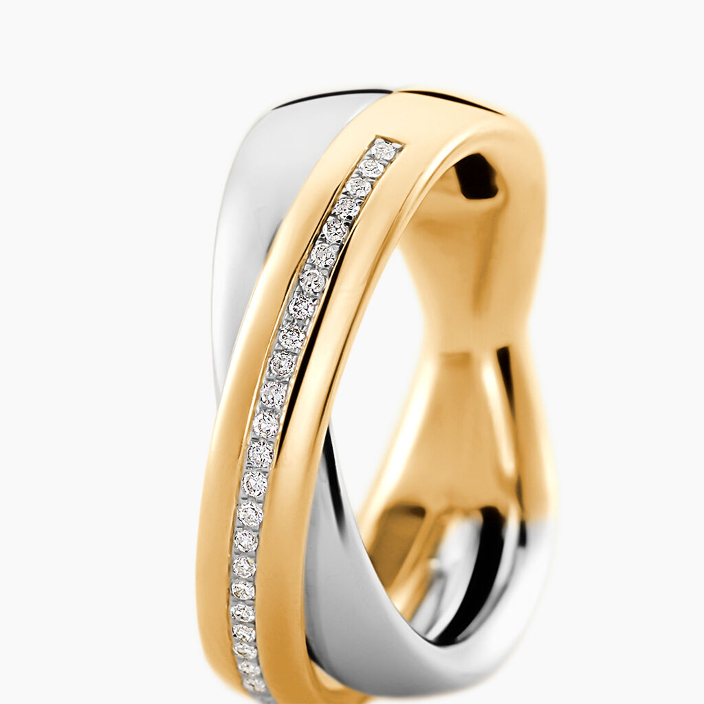 Bague Andrette Or Bicolore Diamant - Bagues avec pierre Femme | Histoire d&rsquo;Or
