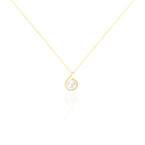 Collier Lucinda Or Jaune Perle De Culture Et Oxyde De Zirconium - Colliers Femme | Histoire d’Or