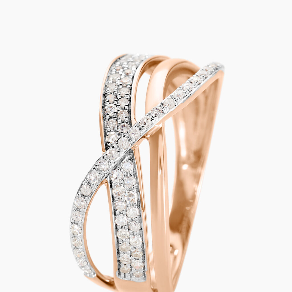 Bague Emilie Or Rose Diamant - Bagues avec pierre Femme | Histoire d’Or
