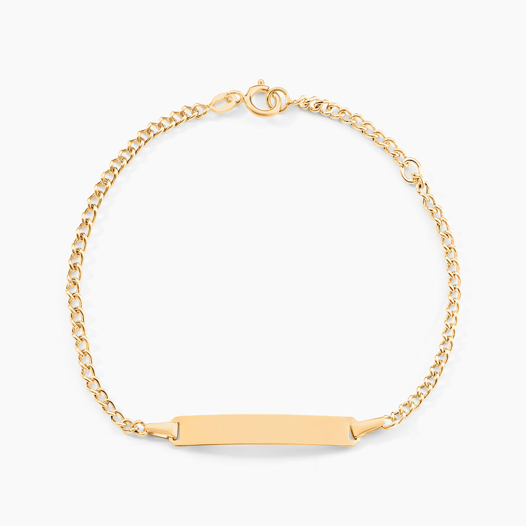 Bracelet Identit&eacute; Etheline Maille Gourmette Or Jaune - Bracelets Communion Enfant | Histoire d&rsquo;Or