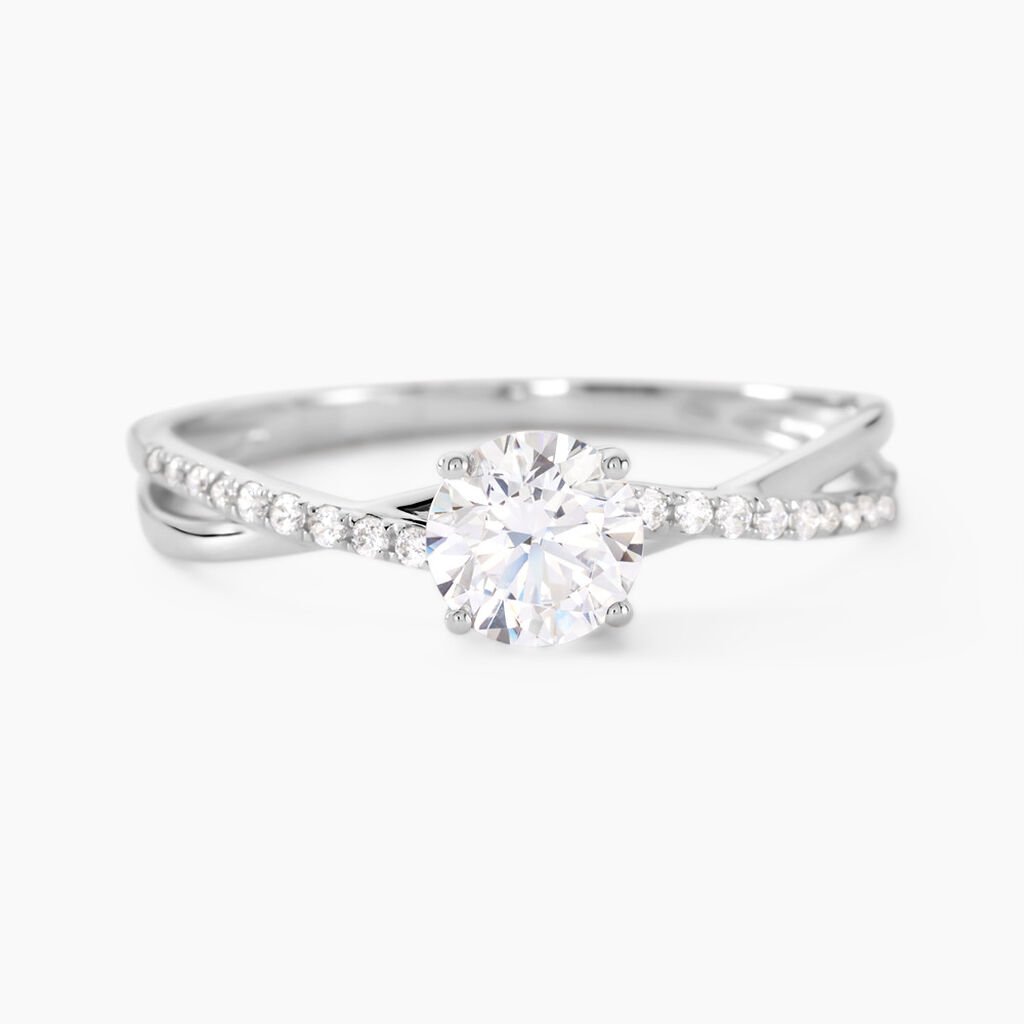 Bague Dana Or Blanc Oxyde De Zirconium - Bagues solitaires Femme | Histoire d’Or