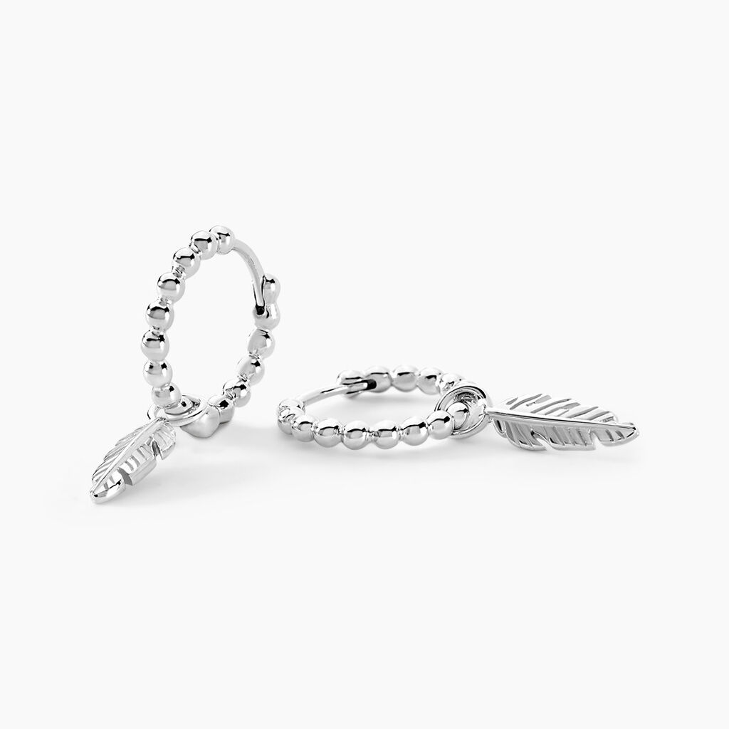 Cr&eacute;oles Callie Argent Blanc - Boucles d'oreilles cr&eacute;oles Femme | Histoire d&rsquo;Or