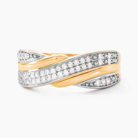 Bague Bandeau Or Jaune Oxyde De Zirconium - Bagues avec pierre Femme | Histoire d’Or