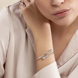 Bracelet Jonc Noûr Argent Blanc - Bracelets joncs Femme | Histoire d’Or