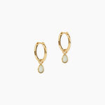 Cr&eacute;oles Ondee Argent Dor&eacute; A L'Or 750/1000 Amazonite - Boucles d'oreilles cr&eacute;oles Femme | Histoire d&rsquo;Or