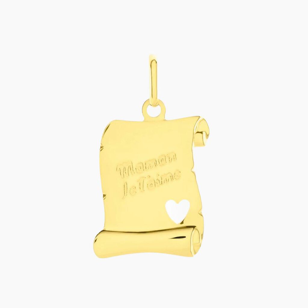 Pendentif Irenca Message Parchemin Or Jaune - Pendentifs Famille | Histoire d’Or