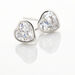 Boucles D'oreilles Puces Coeur Serti Clos Or Blanc Oxyde De Zirconium - Clous d'oreilles Femme | Histoire d’Or