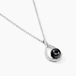 Collier Nerea Argent Blanc C&eacute;ramique Et Oxyde De Zirconium - Colliers fantaisie Femme | Histoire d&rsquo;Or
