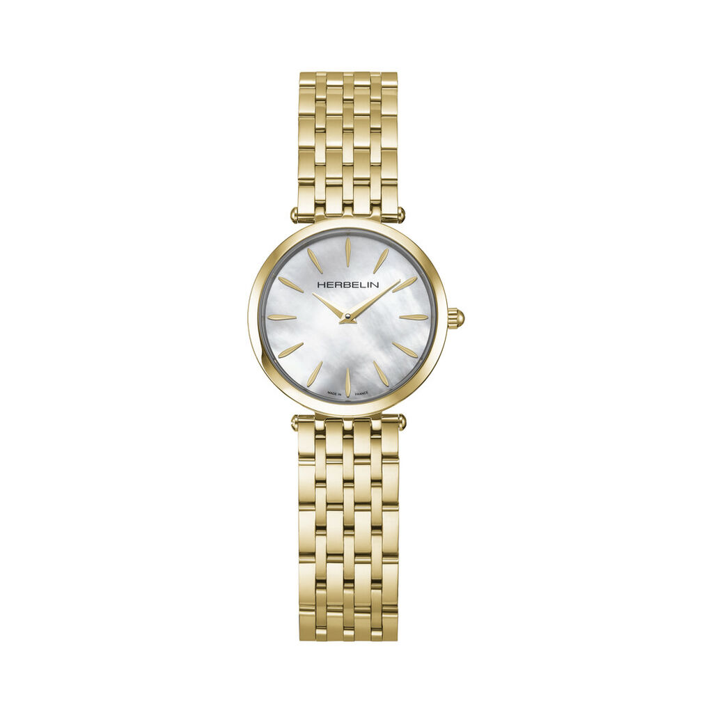 Montre Herbelin Epsilon Nacre Blanche - Montres made in France Femme | Histoire d&rsquo;Or