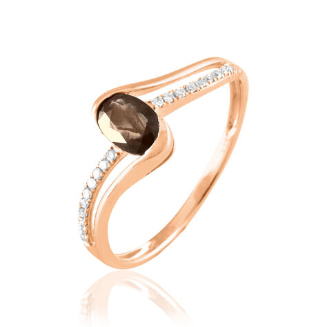 Bague Anja Or Rose Quartz Et Diamant - Bagues solitaires Femme | Histoire d’Or