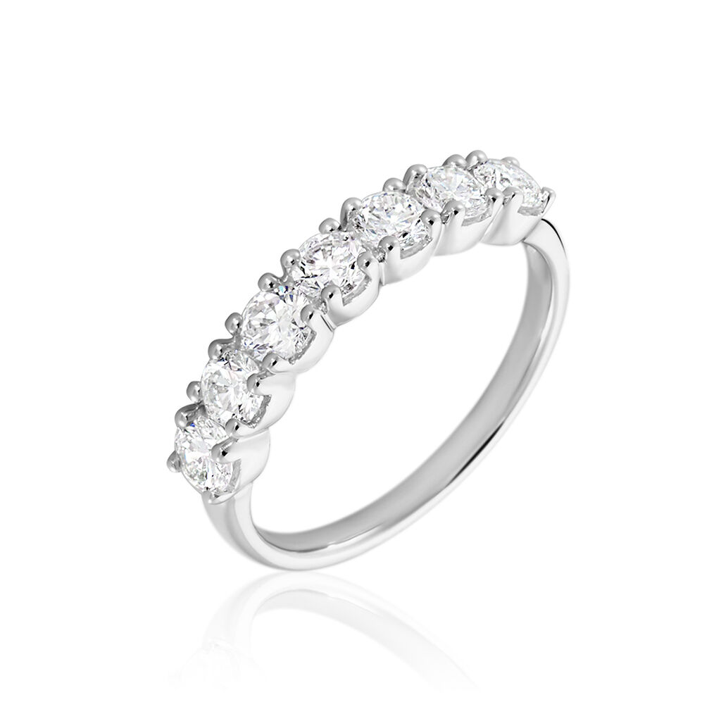 Demi-alliance Eloisa Or Blanc Diamants Synth&eacute;tique - Bijoux Femme | Histoire d&rsquo;Or