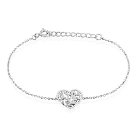 Bracelet Douglas Argent Blanc Oxyde De Zirconium - Bracelets Coeur Femme | Histoire d’Or