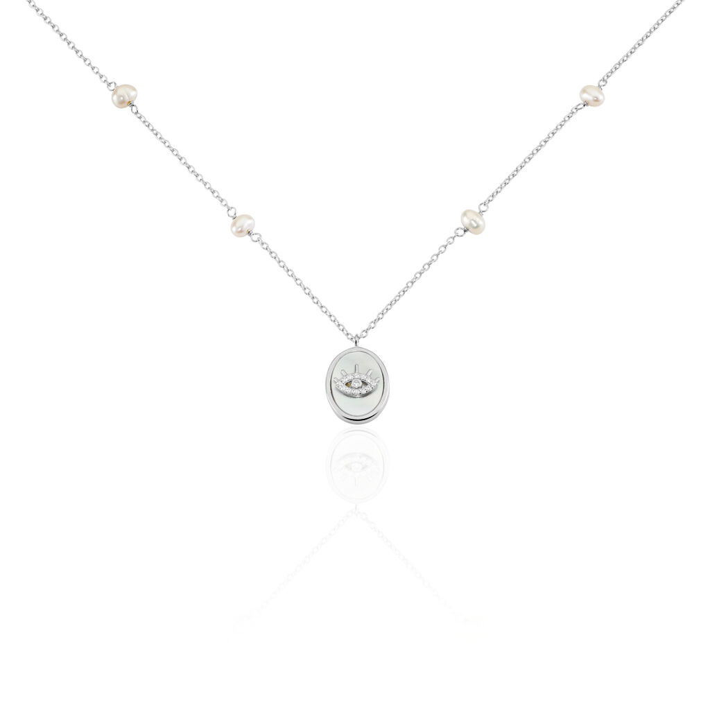 Collier Argent Glad Perles De Culture Nacre Oxydes De Zirconium - Colliers fantaisie Femme | Histoire d’Or