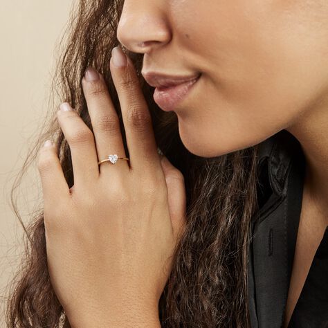 Bague Solitaire Or Jaune Idelle Oxyde De Zirconium - Bagues solitaires Femme | Histoire d’Or
