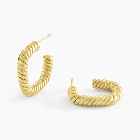Créoles Dafnie Acier Jaune - Boucles d'oreilles créoles Femme | Histoire d’Or