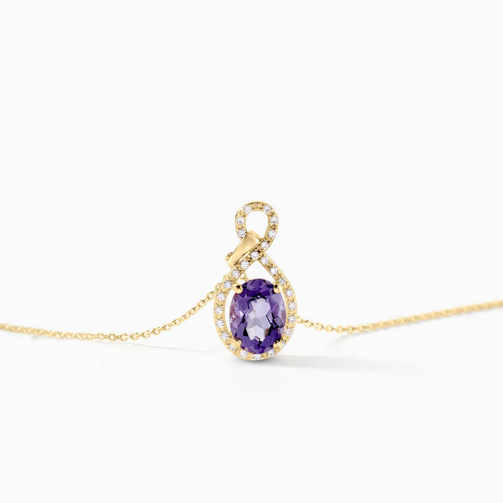 Collier Passion Or Jaune Amethyste Et Oxyde De Zirconium - Colliers Femme | Histoire d’Or