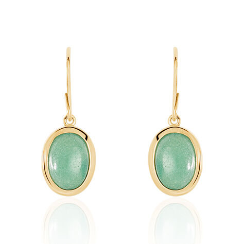 Boucles D'oreilles Pendantes Veina Plaqué Or Jaune Aventurine - Boucles d'oreilles fantaisie Femme | Histoire d’Or