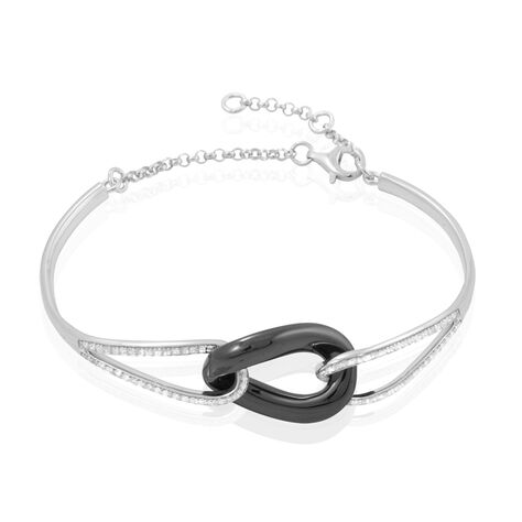 Bracelet Jonc Ceramik Design Argent  Céramique Et Oxyde De Zirconium - Bracelets Femme | Histoire d’Or