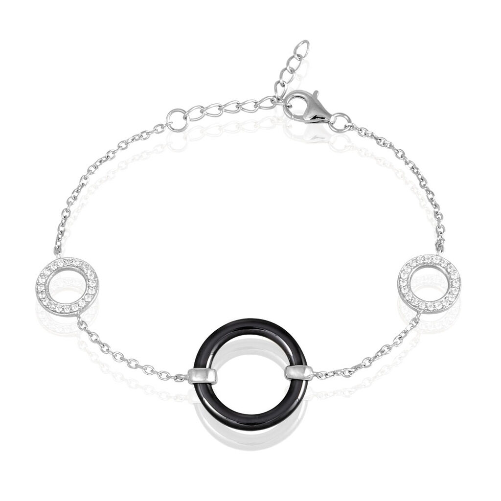 Bracelet Lylwen Argent Blanc C&eacute;ramique Et Oxyde De Zirconium - Bracelets Femme | Histoire d&rsquo;Or