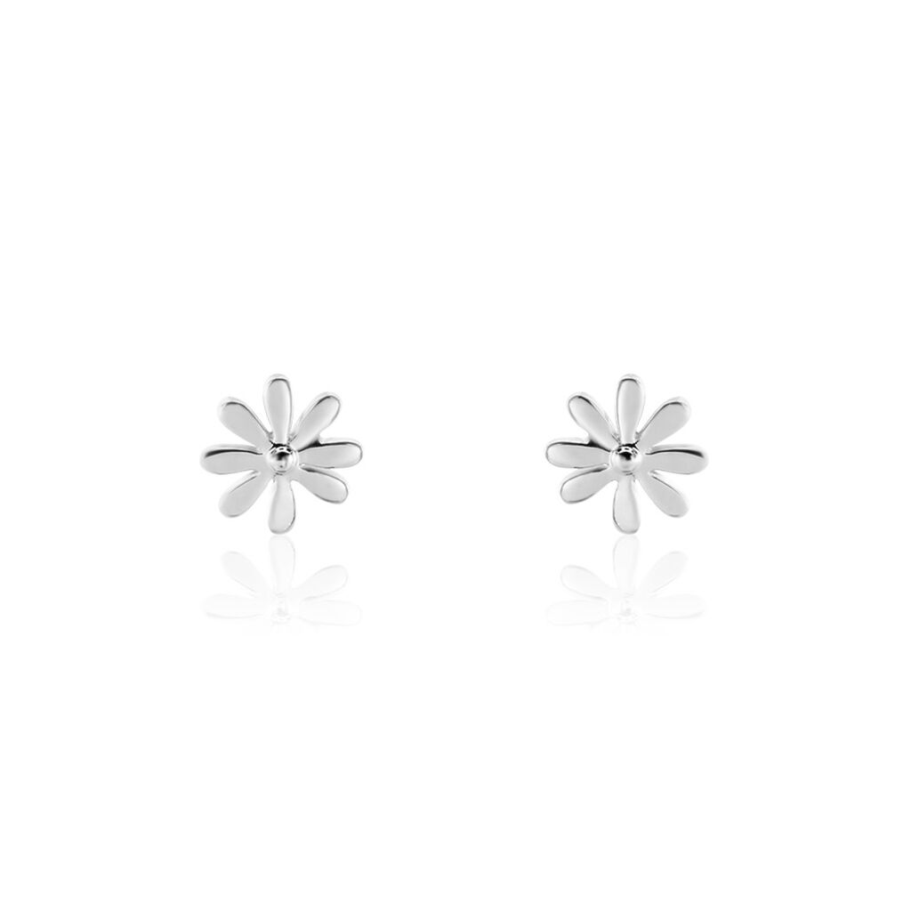 Boucles D'oreilles Puces Yuala Argent Blanc - Boucles d'oreilles fantaisie Femme | Histoire d’Or