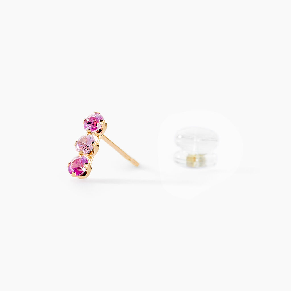 Boucles D'oreilles Puces Trystan Or Jaune Oxyde De Zirconium - Clous d'oreilles Famille | Histoire d’Or
