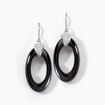Boucles D'oreilles Pendantes Peer Argent Blanc Oxyde De Zirconium - Boucles d'oreilles fantaisie Femme | Histoire d&rsquo;Or