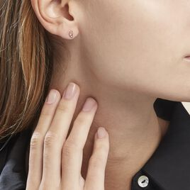 Boucles D'oreilles Puces Argent Rose Donella Oxyde De Zirconium - Boucles d'oreilles fantaisie Femme | Histoire d’Or