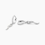 Cr&eacute;oles Horn Argent Blanc Oxyde De Zirconium - Boucles d'oreilles cr&eacute;oles Femme | Histoire d&rsquo;Or