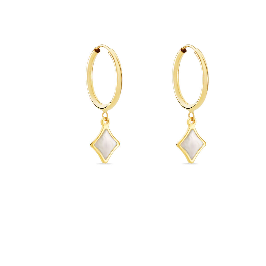 Créoles Marvella Or Jaune Nacre - Boucles d'oreilles créoles Femme | Histoire d’Or