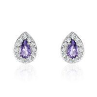 Boucles D'oreilles Puces Argent Blanc Tania Oxydes De Zirconium