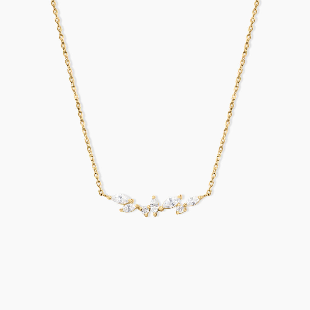 Collier Jardins D'hiver Plaqu&eacute; Or Jaune Oxyde De Zirconium - Colliers Femme | Histoire d&rsquo;Or