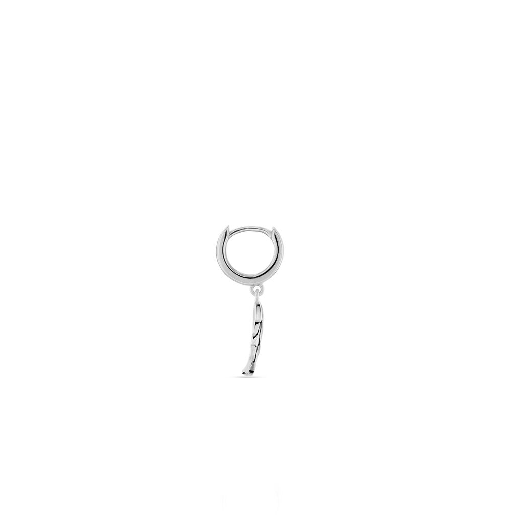 Créole Unitaire Argent Blanc Elias - Boucles d'oreilles créoles Homme | Histoire d’Or
