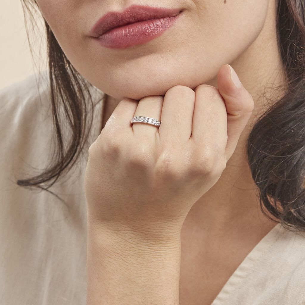 Alliance Céllia Argent Blanc Oxyde De Zirconium - Alliances Femme | Histoire d’Or
