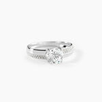 Bague Solitaire Messine Or Blanc Oxyde De Zirconium - Bagues solitaires Femme | Histoire d&rsquo;Or