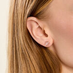 Boucles D'Oreilles Puces Coletta Argent Dor&eacute; A L'Or 750/1000 Oxyde De Zirconium - Boucles d'oreilles fantaisie Enfant | Histoire d&rsquo;Or