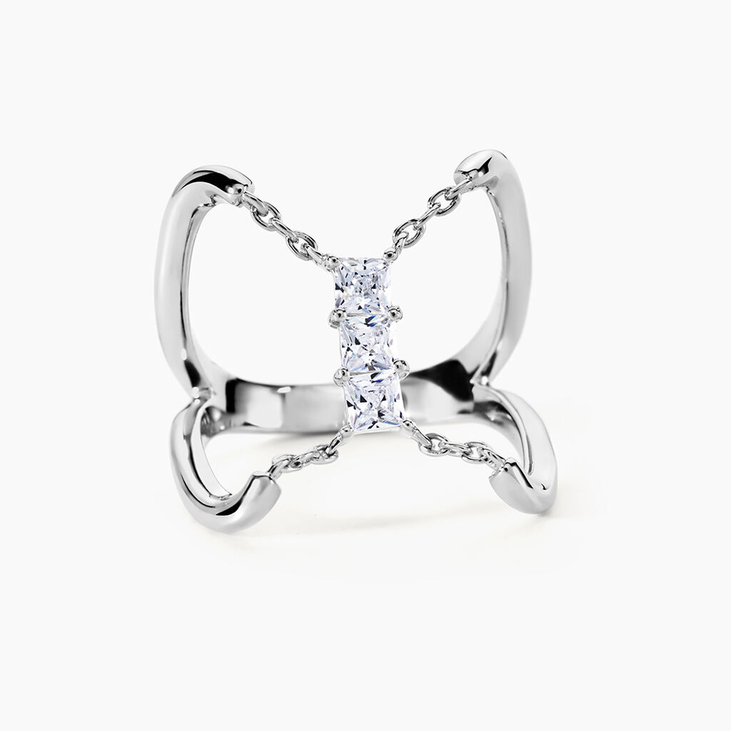 Bague Nexus Argent Blanc Oxyde De Zirconium - Bagues avec pierre Femme | Histoire d&rsquo;Or