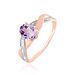 Bague Candice Or Rose Amethyste - Bagues solitaires Femme | Histoire d’Or