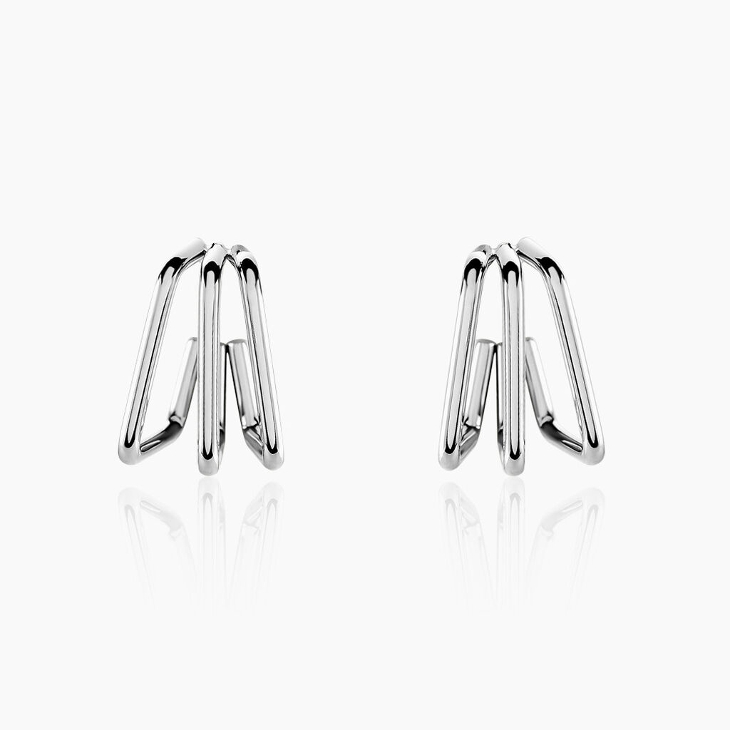 Créoles Stormie Acier Blanc - Boucles d'oreilles créoles Femme | Histoire d’Or